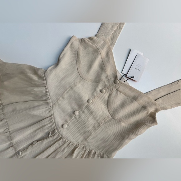 NWT Cider Ivory Cream Coquette Ruffle Corset Mini Dress XS - Picture 9 of 10